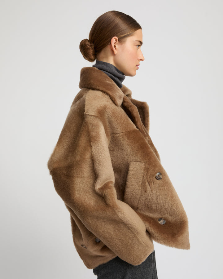 Shearling pea jacket