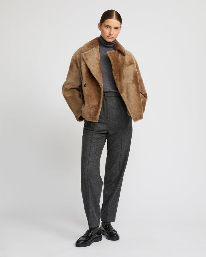 Shearling pea jacket