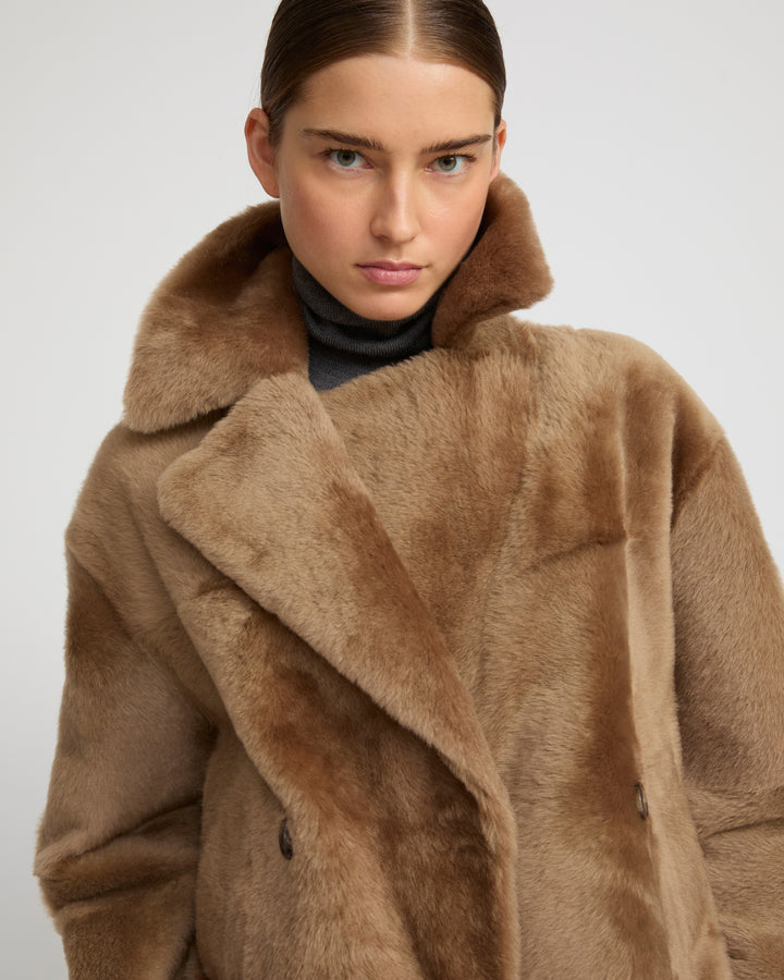 Shearling pea jacket