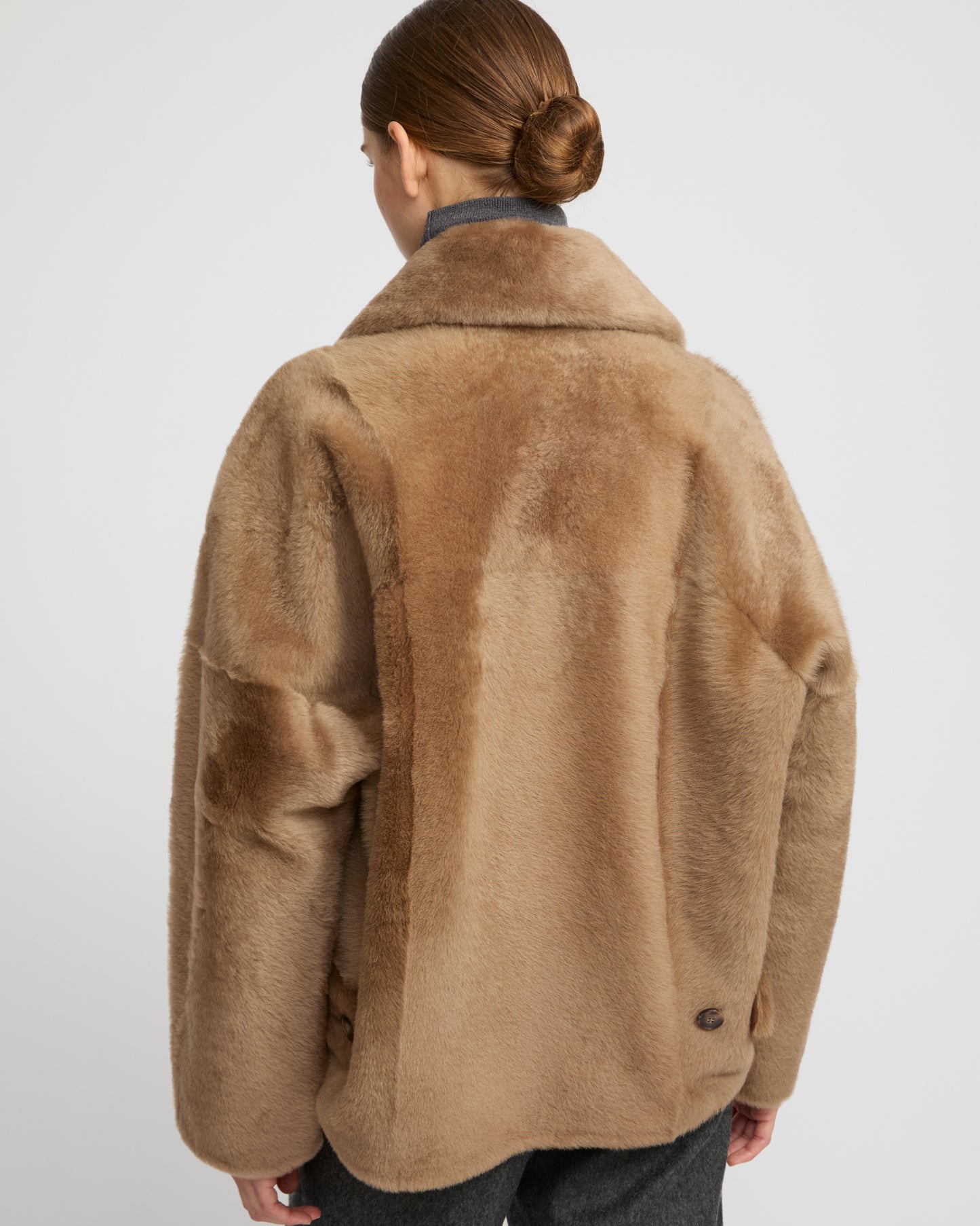 Shearling pea jacket