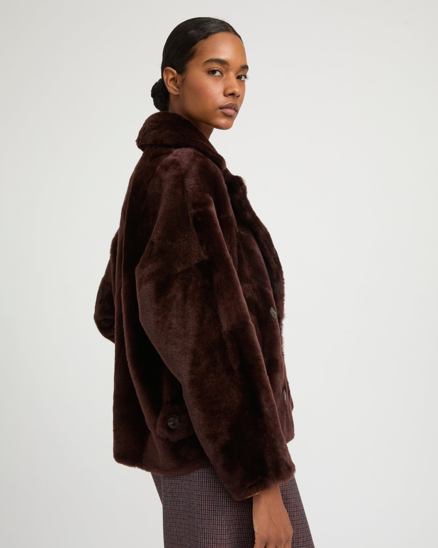 Shearling pea jacket