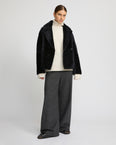 Shearling pea jacket
