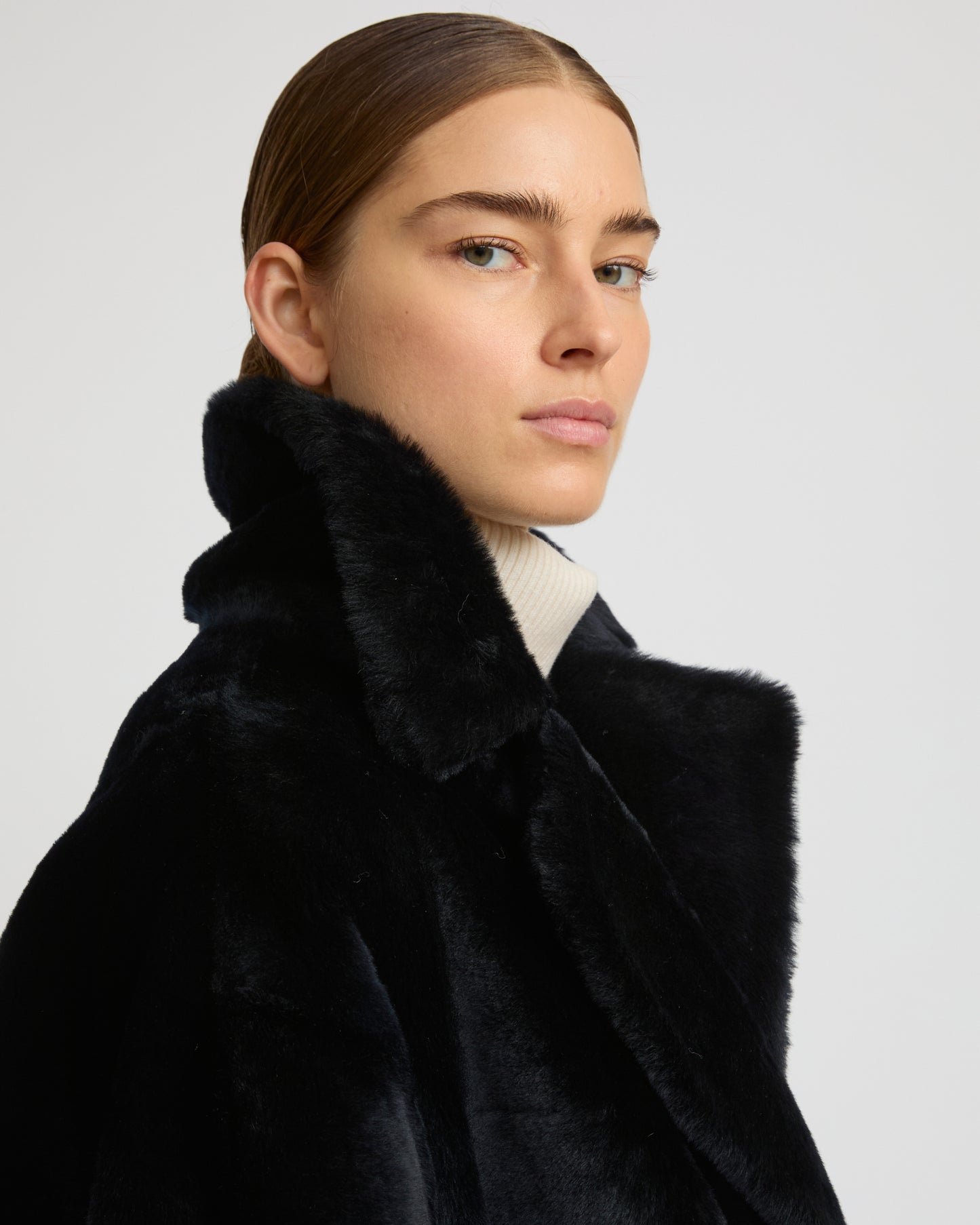 Shearling pea jacket