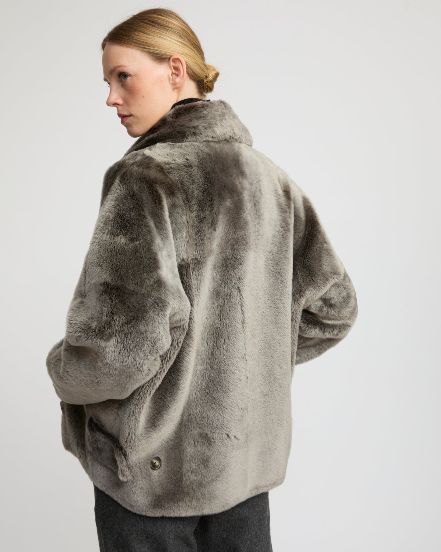 Shearling pea jacket