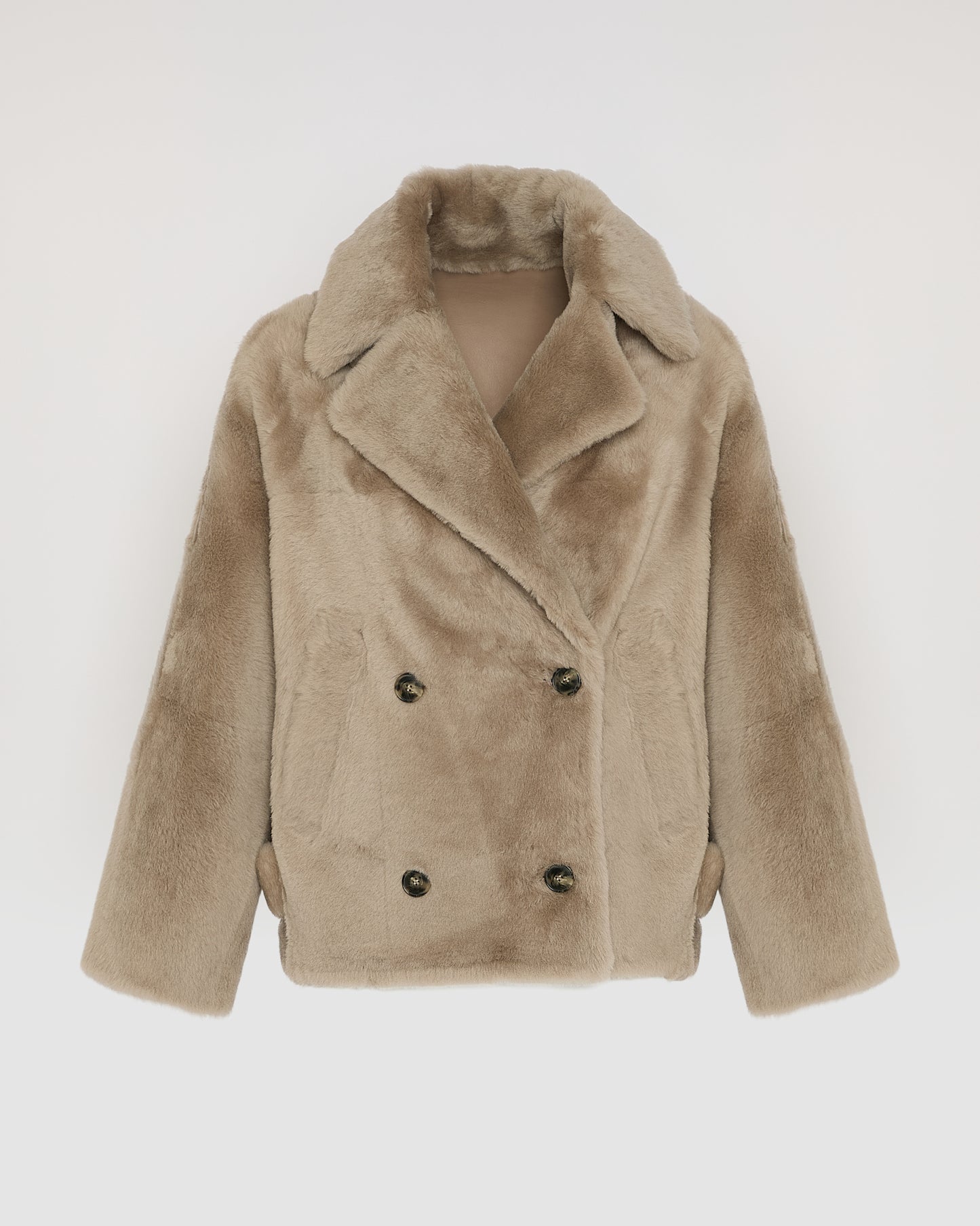 Shearling pea jacket
