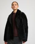 Shearling pea jacket