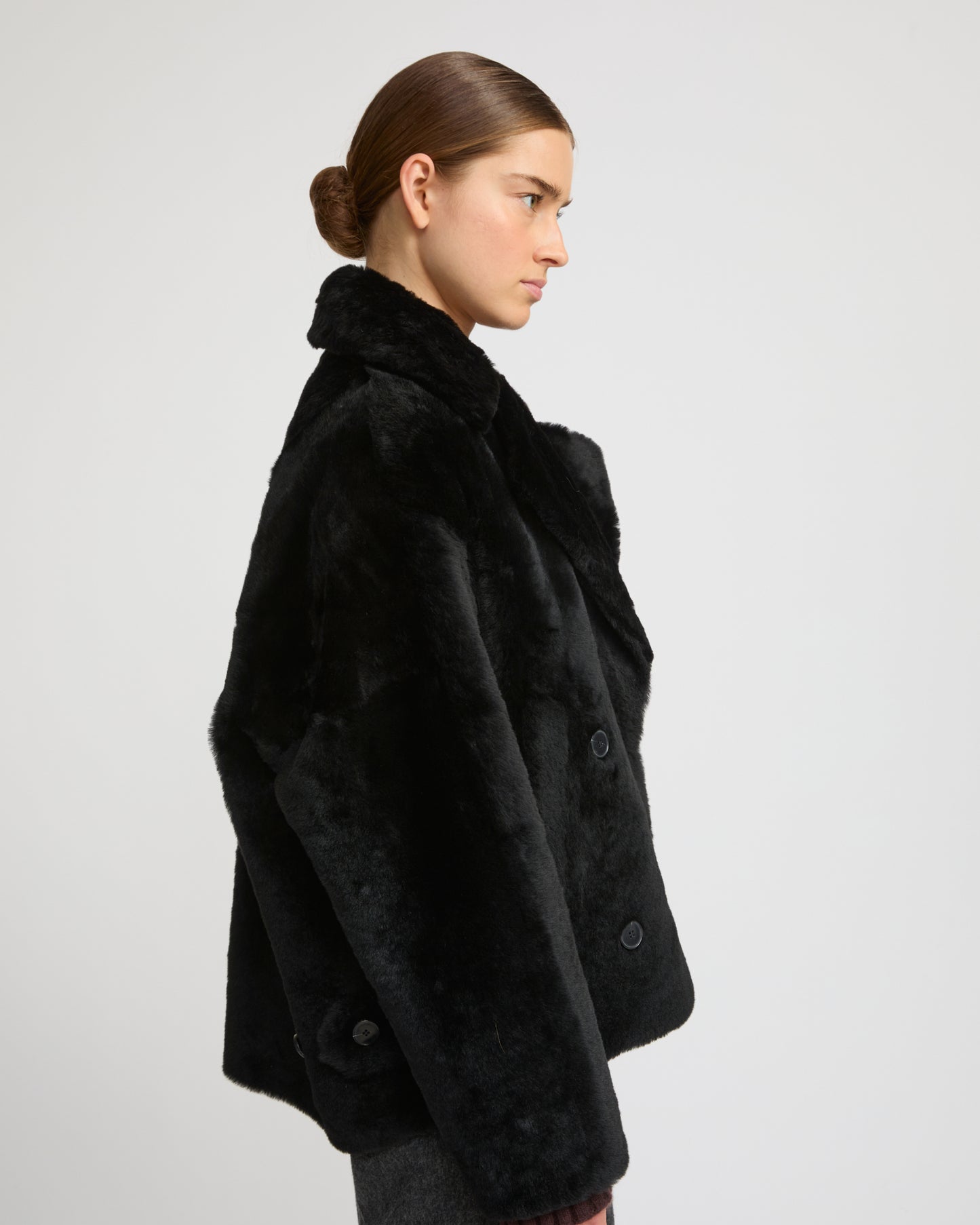Shearling pea jacket