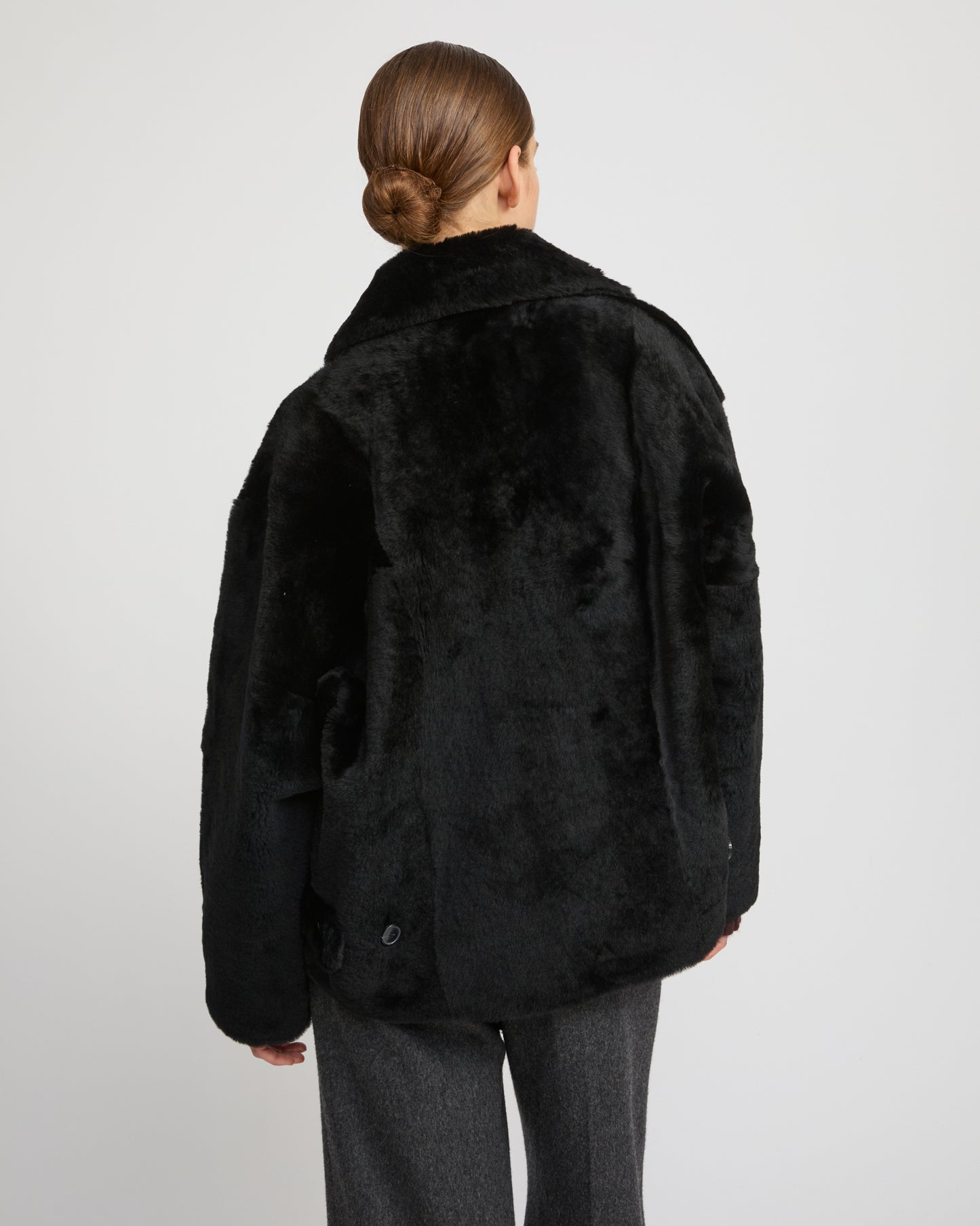 Shearling pea jacket