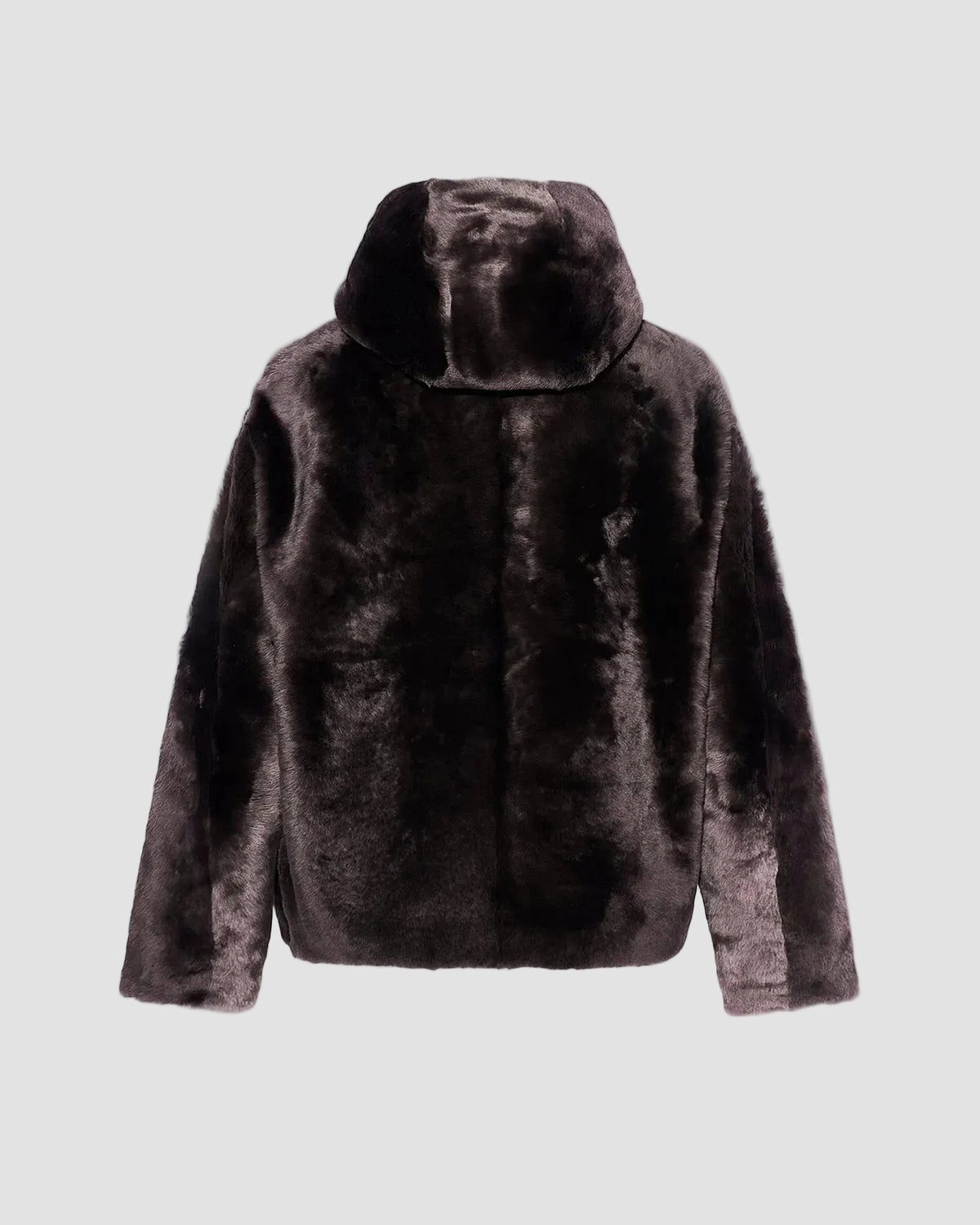 Hooded shearling jacket