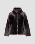 Hooded shearling jacket