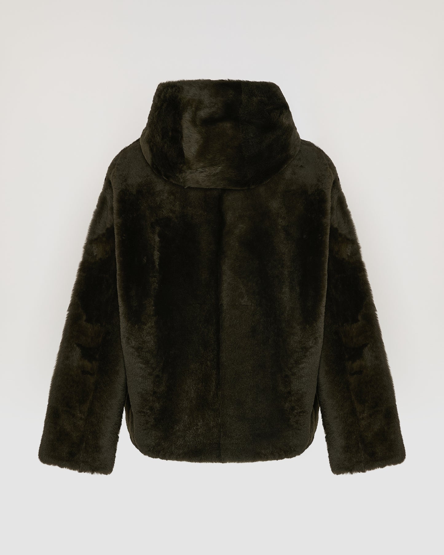 Hooded shearling jacket