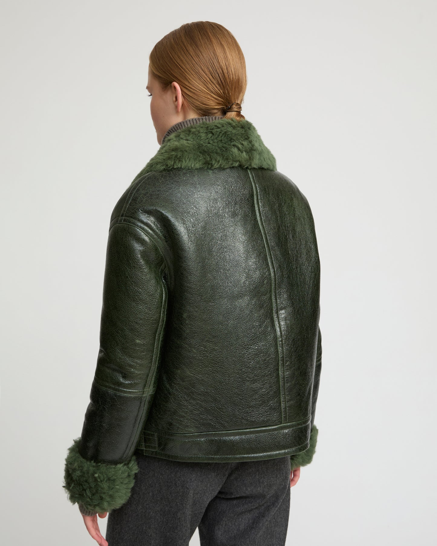 Short jacket in curly Tuscan shearling with vintage finish