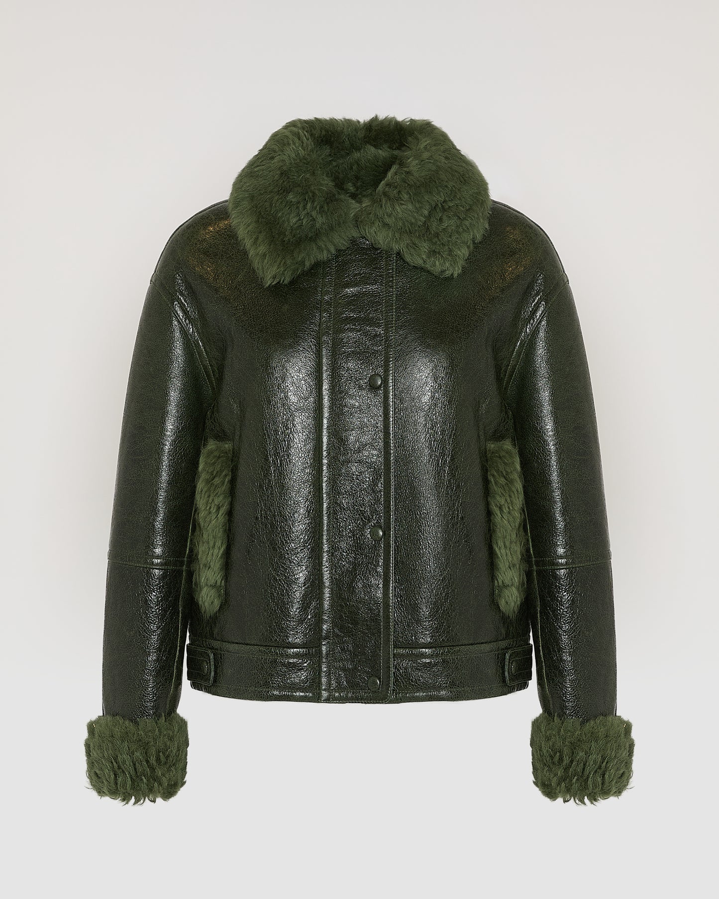 Short jacket in curly Tuscan shearling with vintage finish