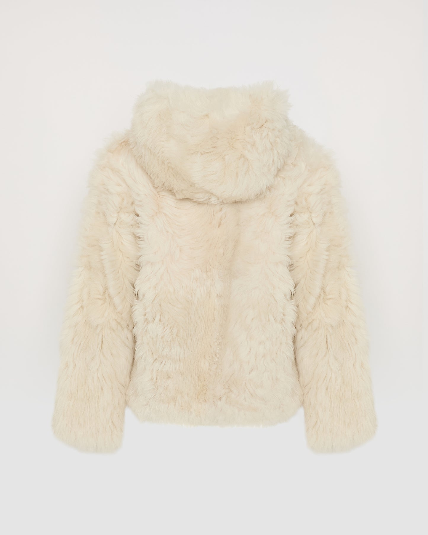 Short hooded jacket in Toscana Folk lambskin