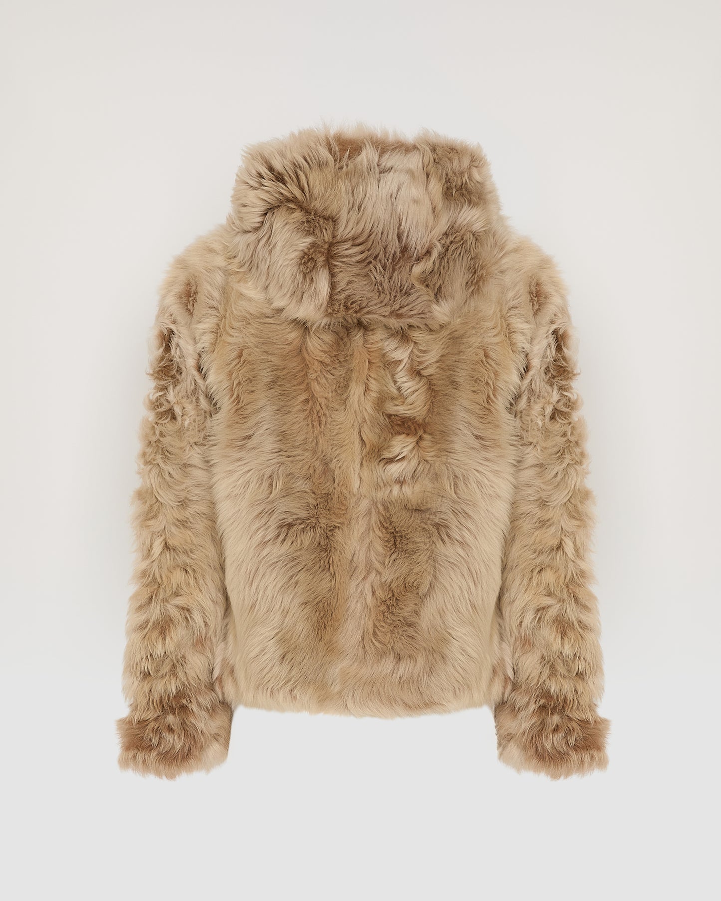Short hooded jacket in Toscana Folk lambskin