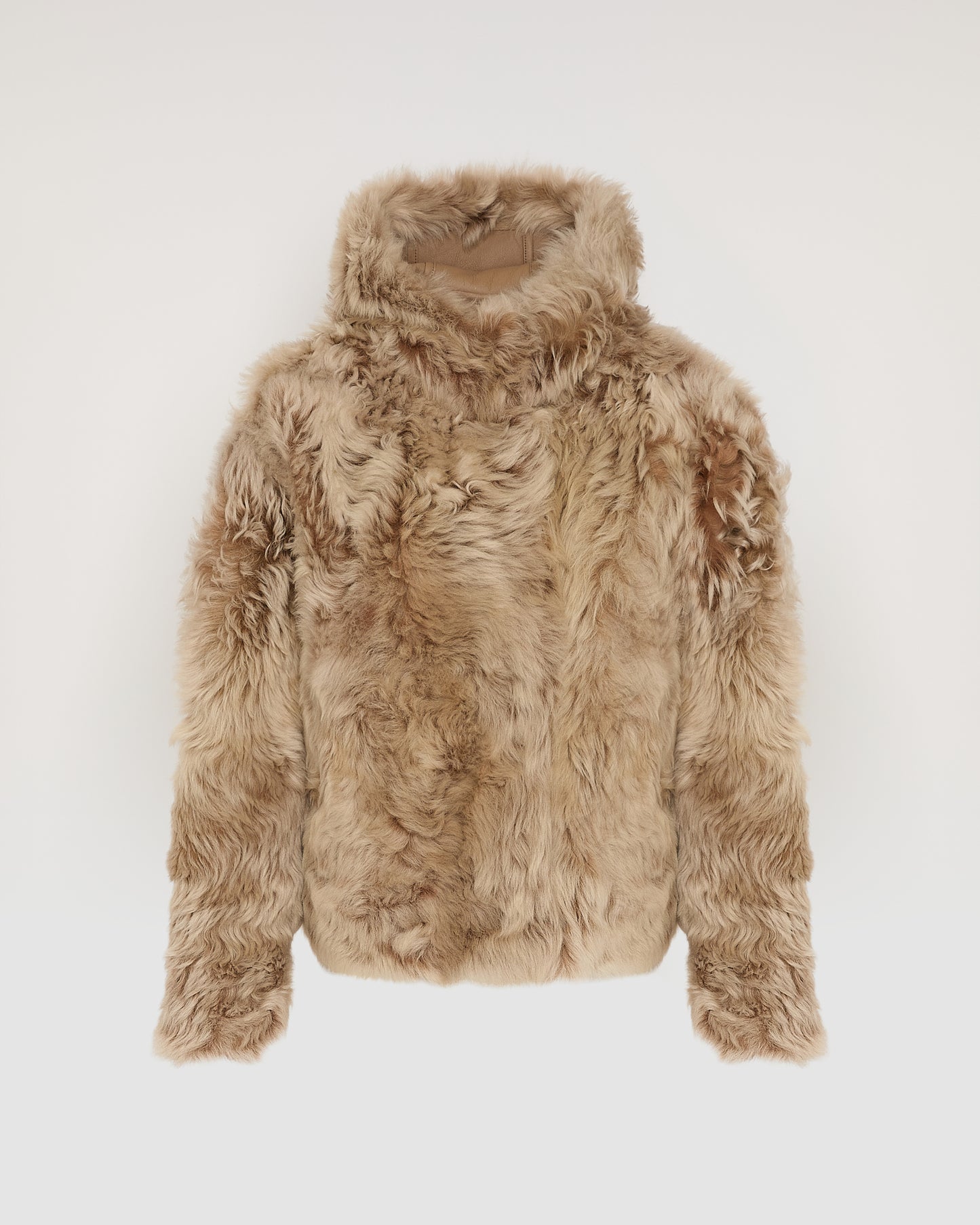 Short hooded jacket in Toscana Folk lambskin