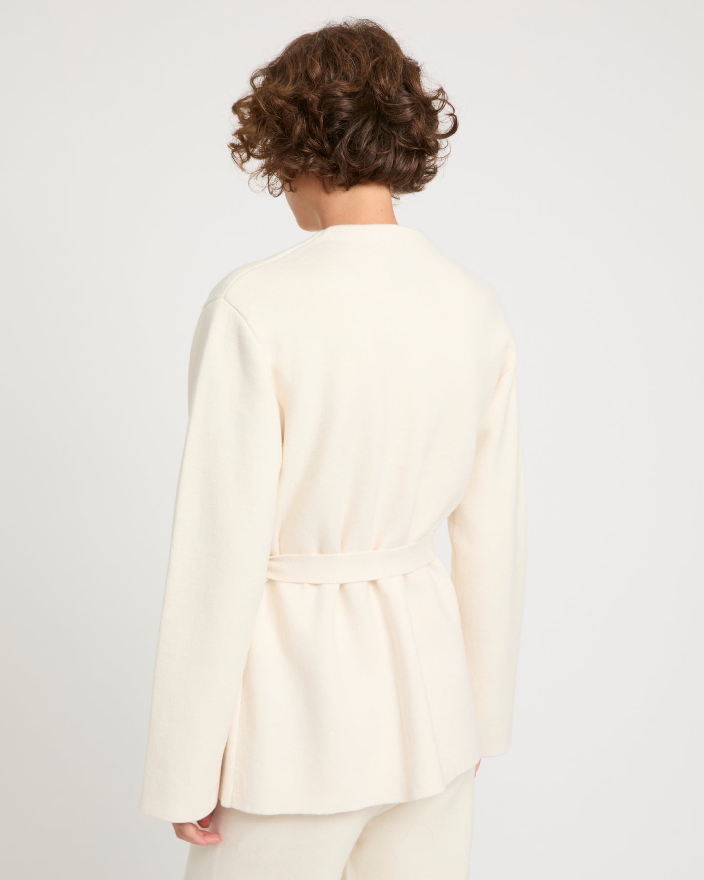 Belted knit and mink jacket -Yves Salomon
