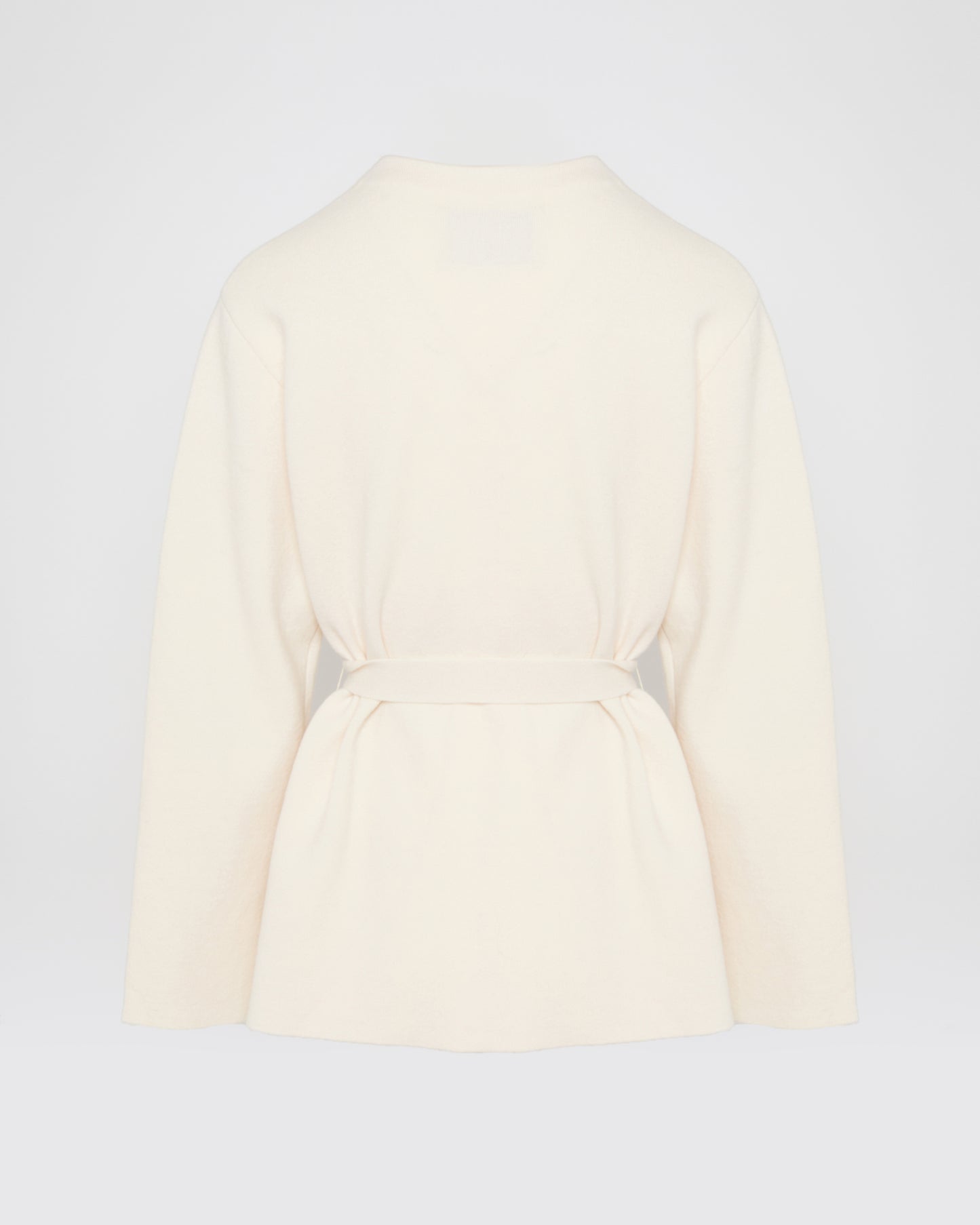 Belted knit and mink jacket