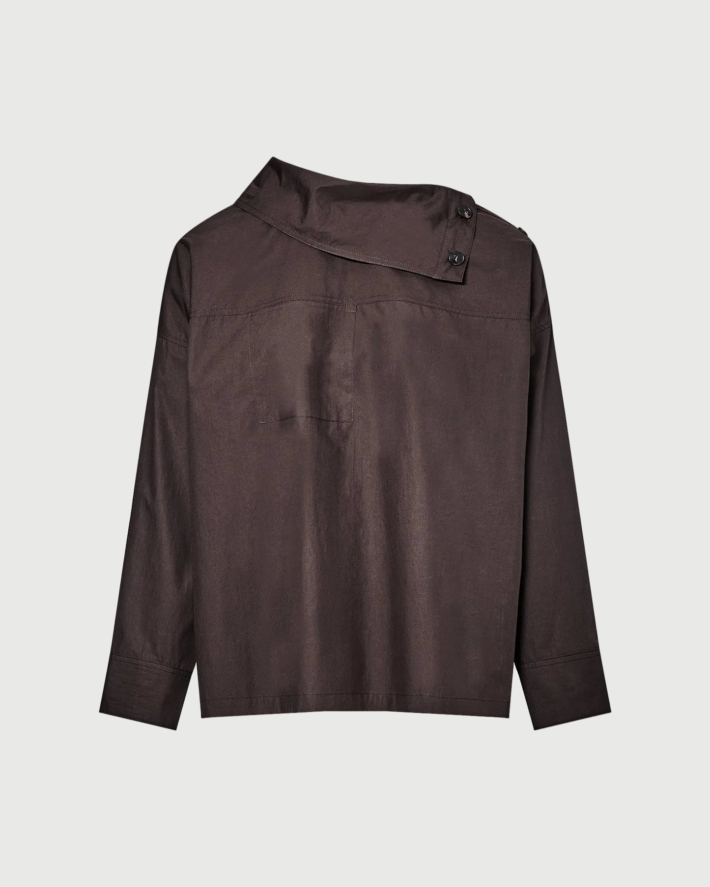 Poplin funnel neck blouse