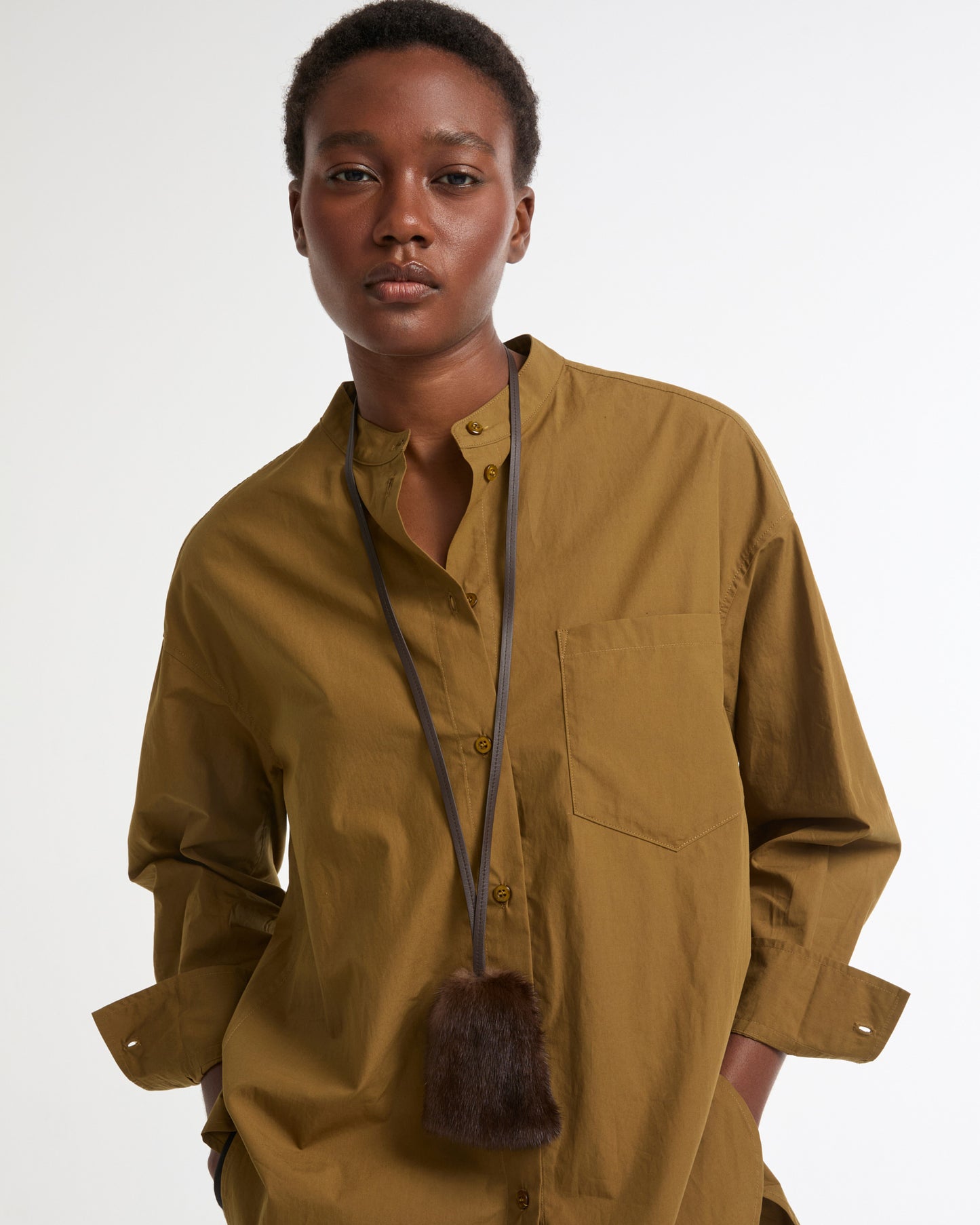 Mink fur and leather key holder -Yves Salomon - New spring summer collection