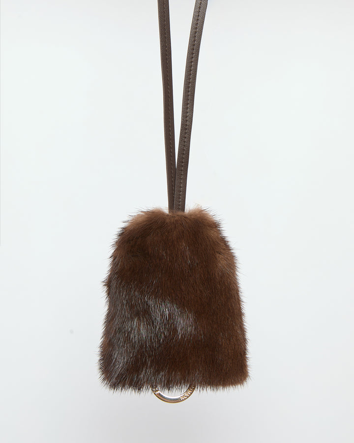 Mink fur and leather key holder -Yves Salomon - New spring summer collection