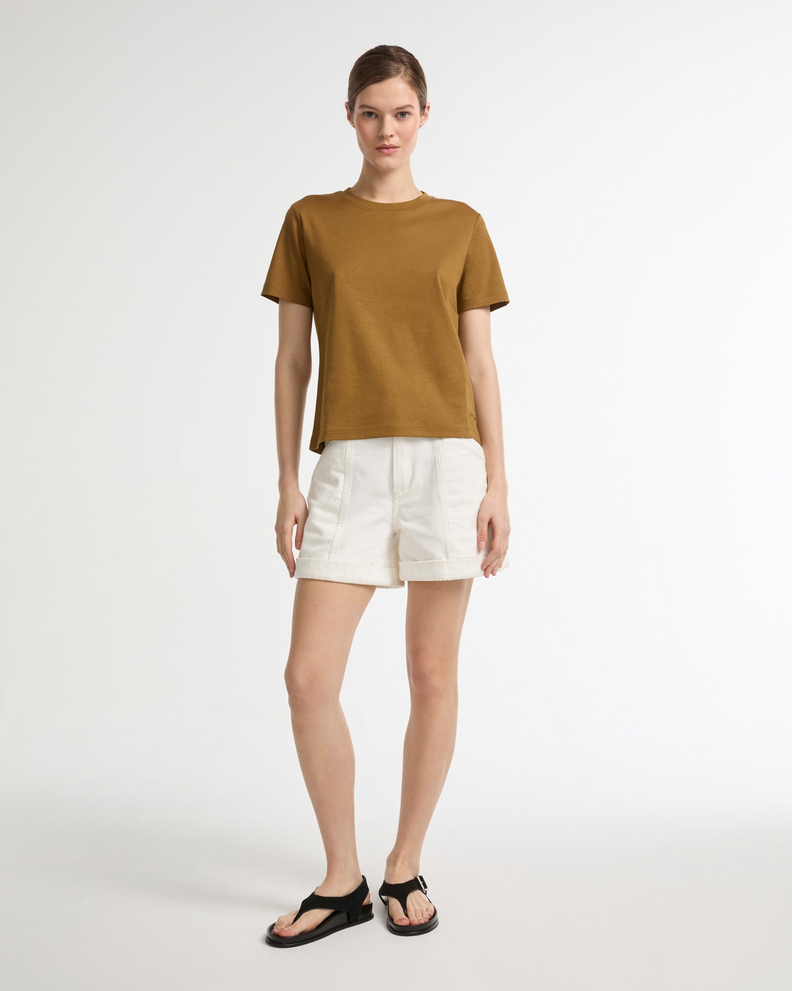 Cotton-silk interlock T-shirt -Yves Salomon - New spring summer collection