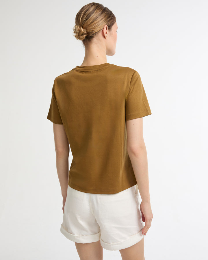 Cotton-silk interlock T-shirt -Yves Salomon - New spring summer collection