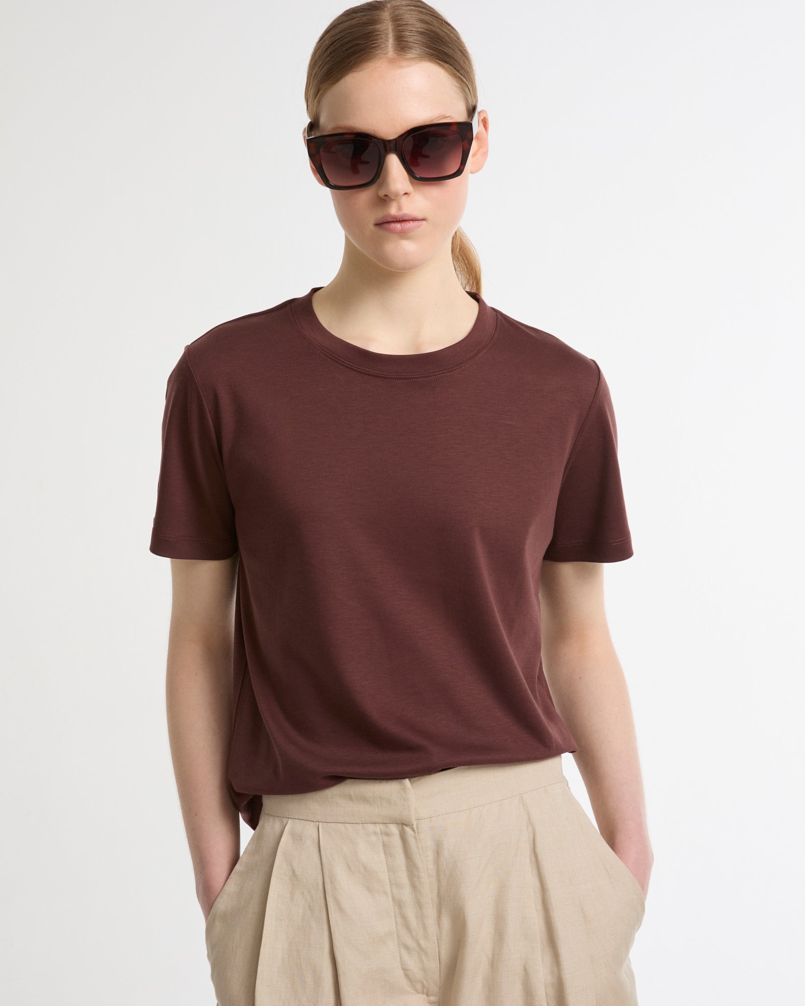 Cotton-silk interlock T-shirt -Yves Salomon - New spring summer collection