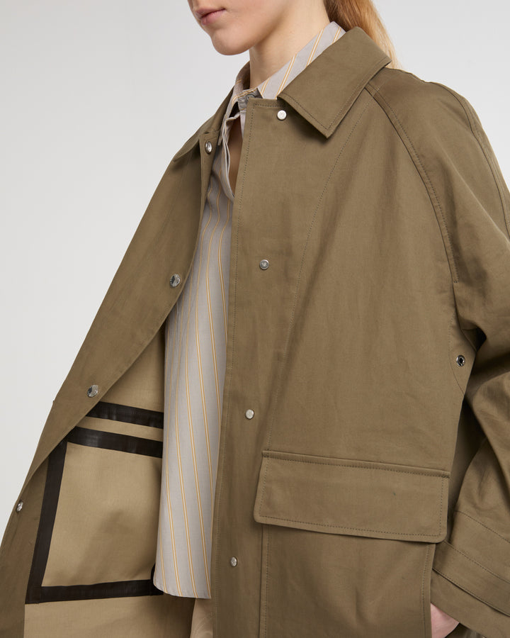 Two-tone double-sided cotton coat -Yves Salomon - New spring summer collection