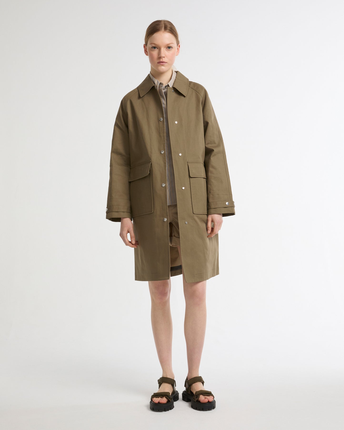Two-tone double-sided cotton coat -Yves Salomon - New spring summer collection
