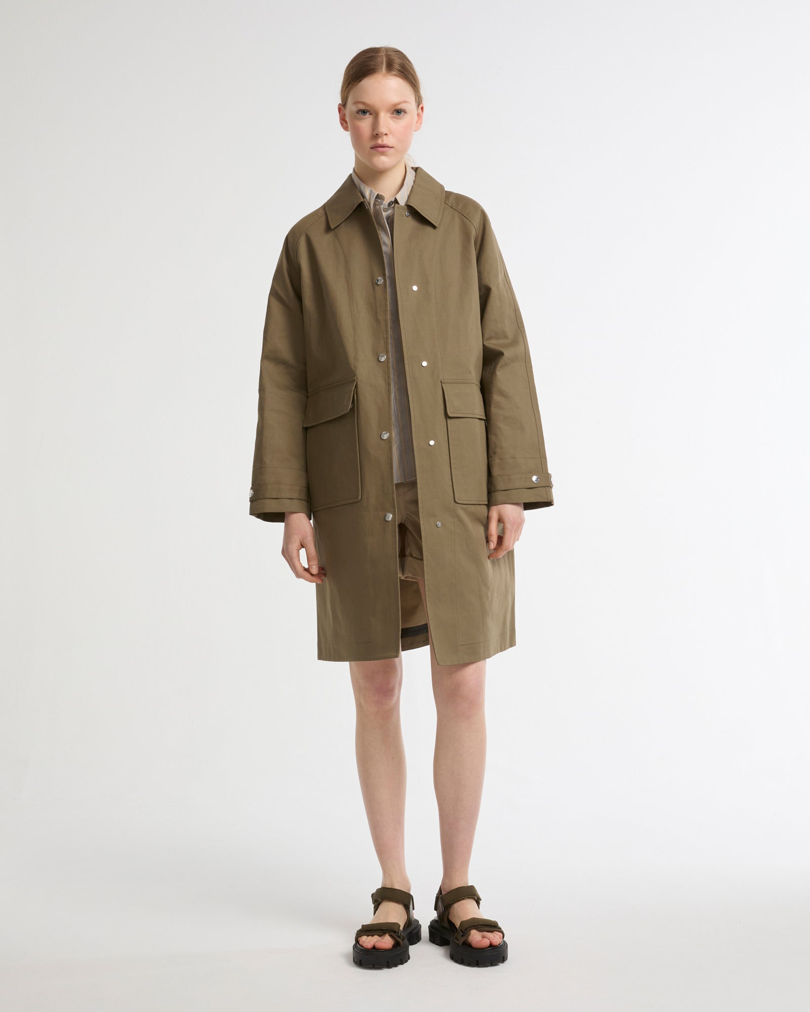 Two-tone double-sided cotton coat -Yves Salomon - New spring summer collection