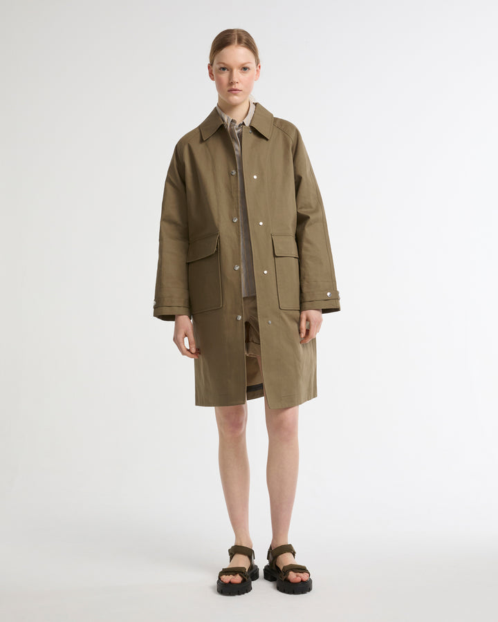 Two-tone double-sided cotton coat -Yves Salomon - New spring summer collection