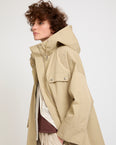 Waterproof cotton-blend hooded parka