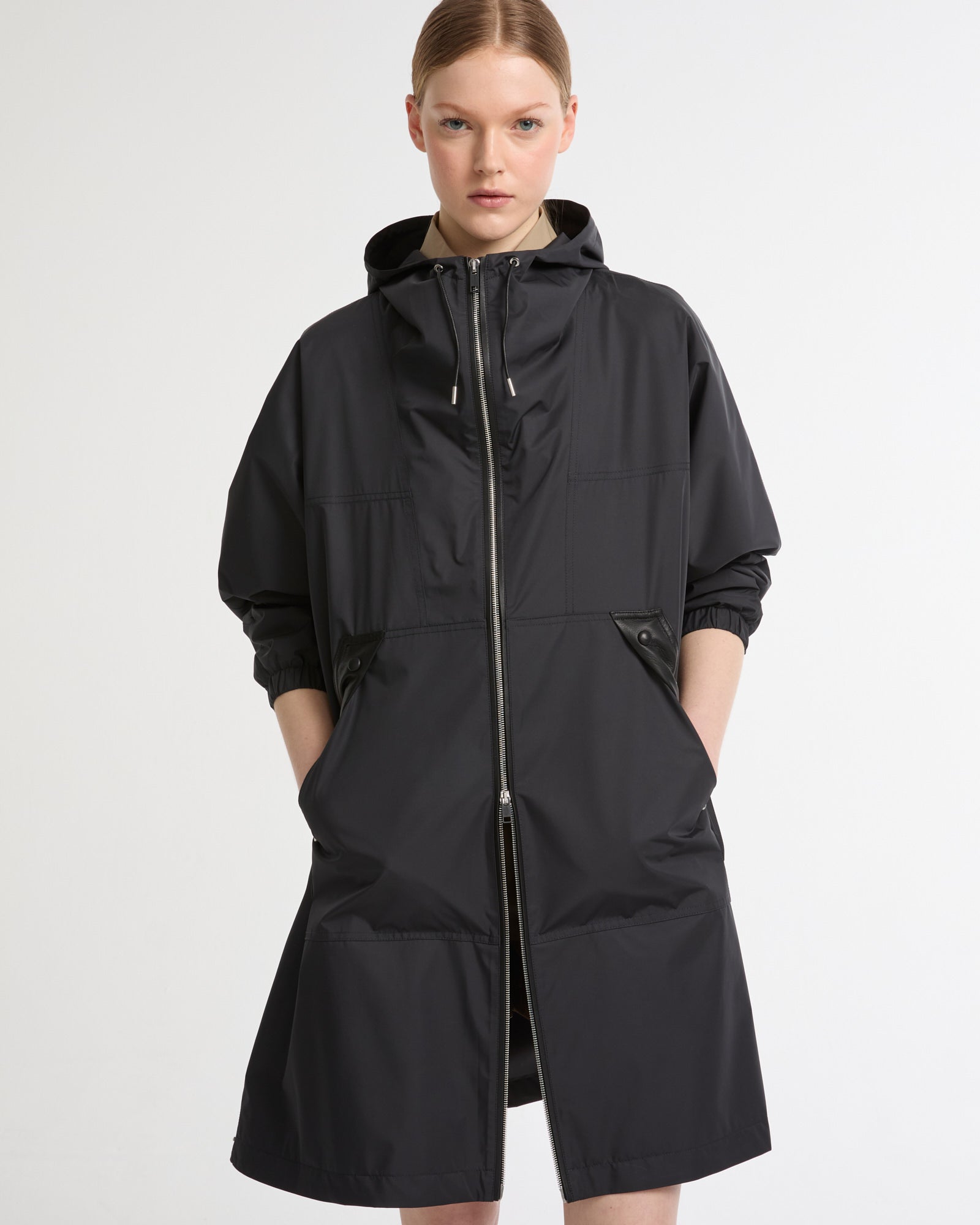 Hooded coat in waterproof technical fabric -Yves Salomon - New spring summer collection