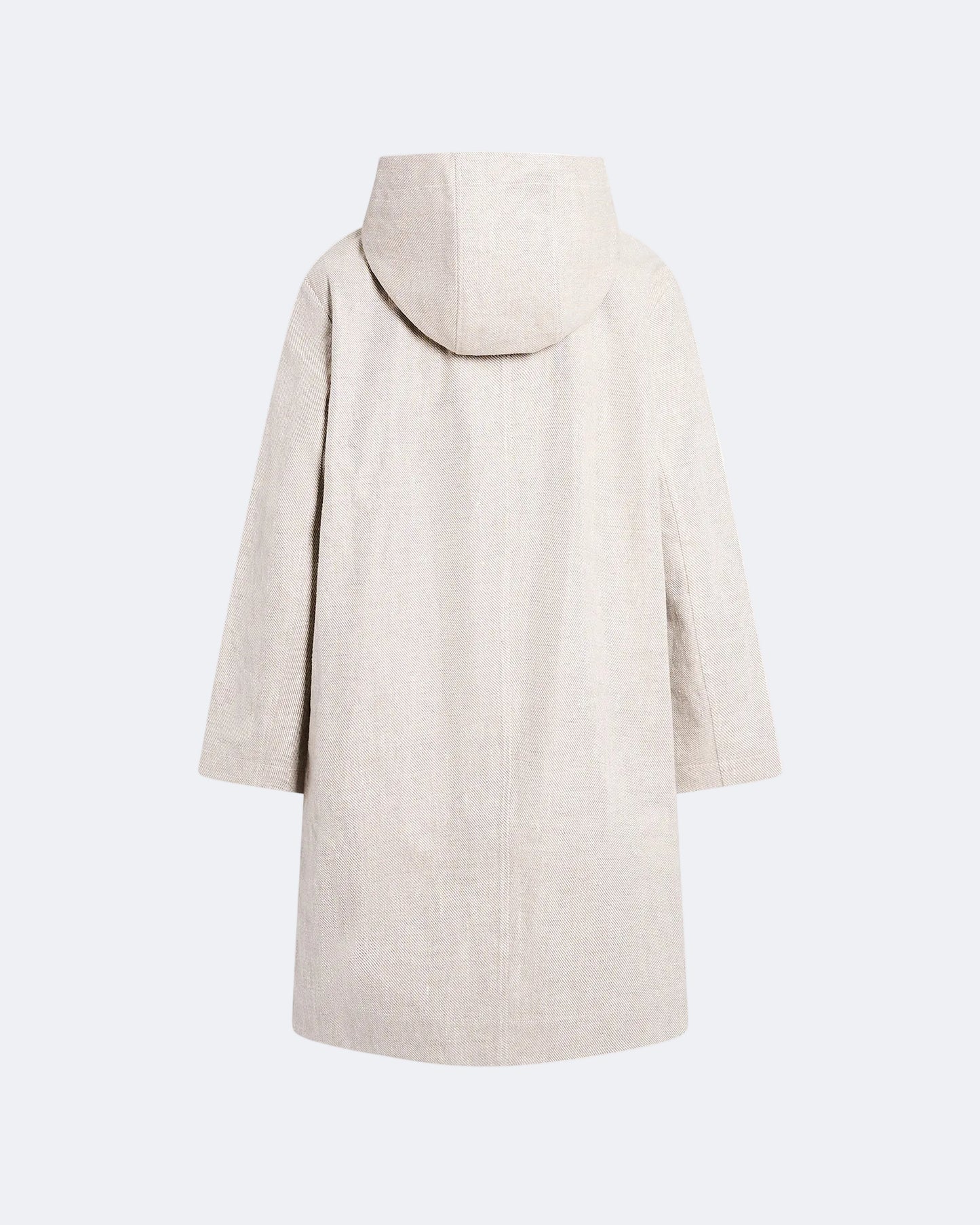 Silver double-sided linen hooded coat