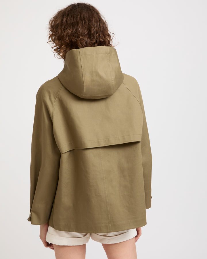 Hooded jacket in two-tone double-sided cotton -Yves Salomon - New spring summer collection