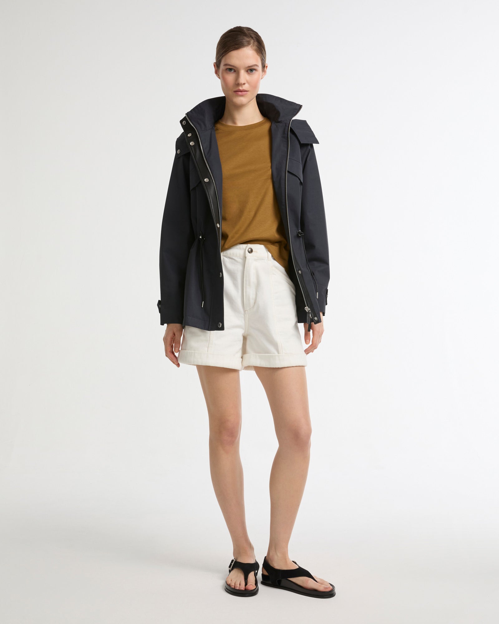 Safari parka in waterproof cotton-blend and leather -Yves Salomon - New spring summer collection