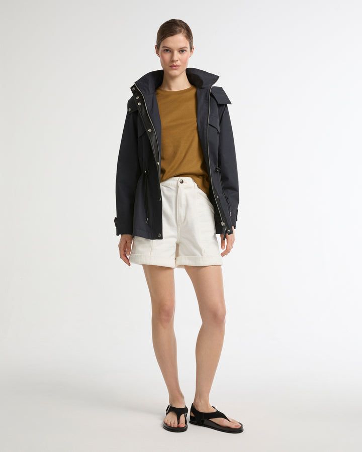 Safari parka in waterproof cotton-blend and leather -Yves Salomon - New spring summer collection