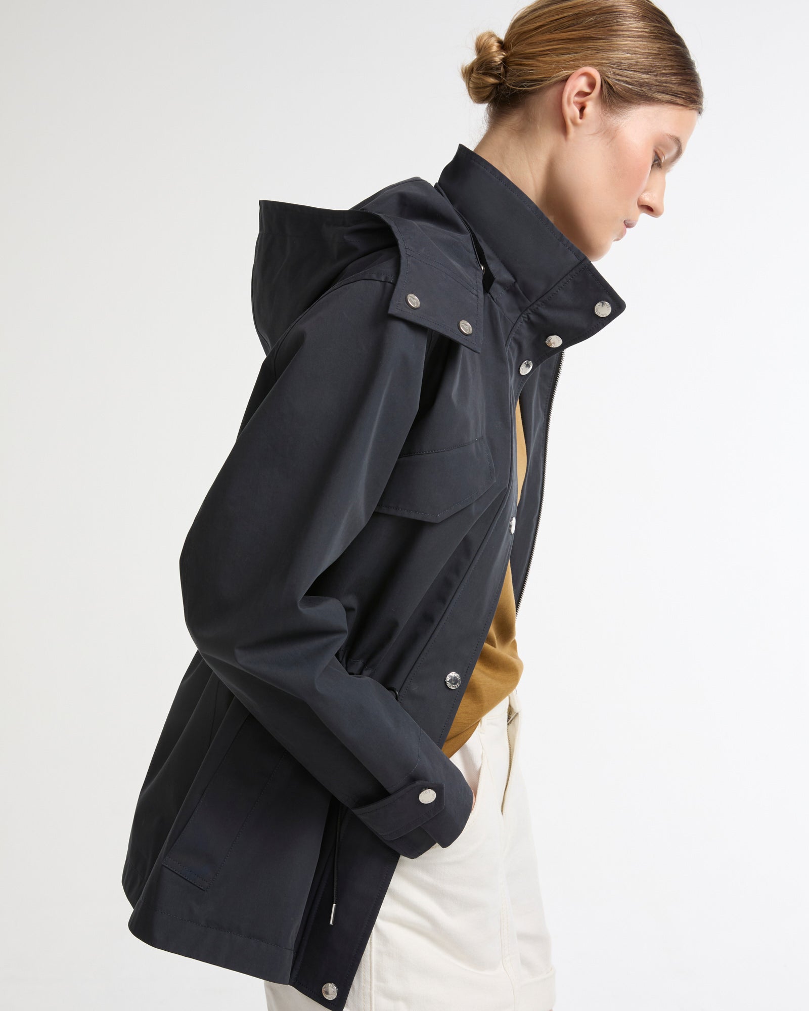 Safari parka in waterproof cotton-blend and leather -Yves Salomon - New spring summer collection