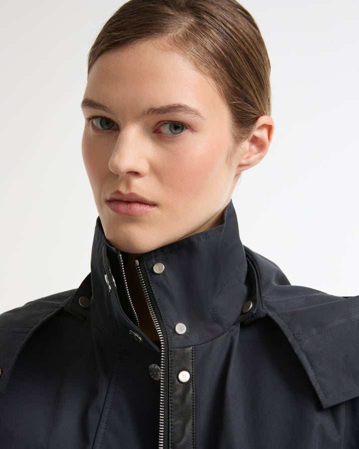 Safari parka in waterproof cotton-blend and leather -Yves Salomon - New spring summer collection