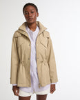 Safari parka in waterproof cotton-blend and leather