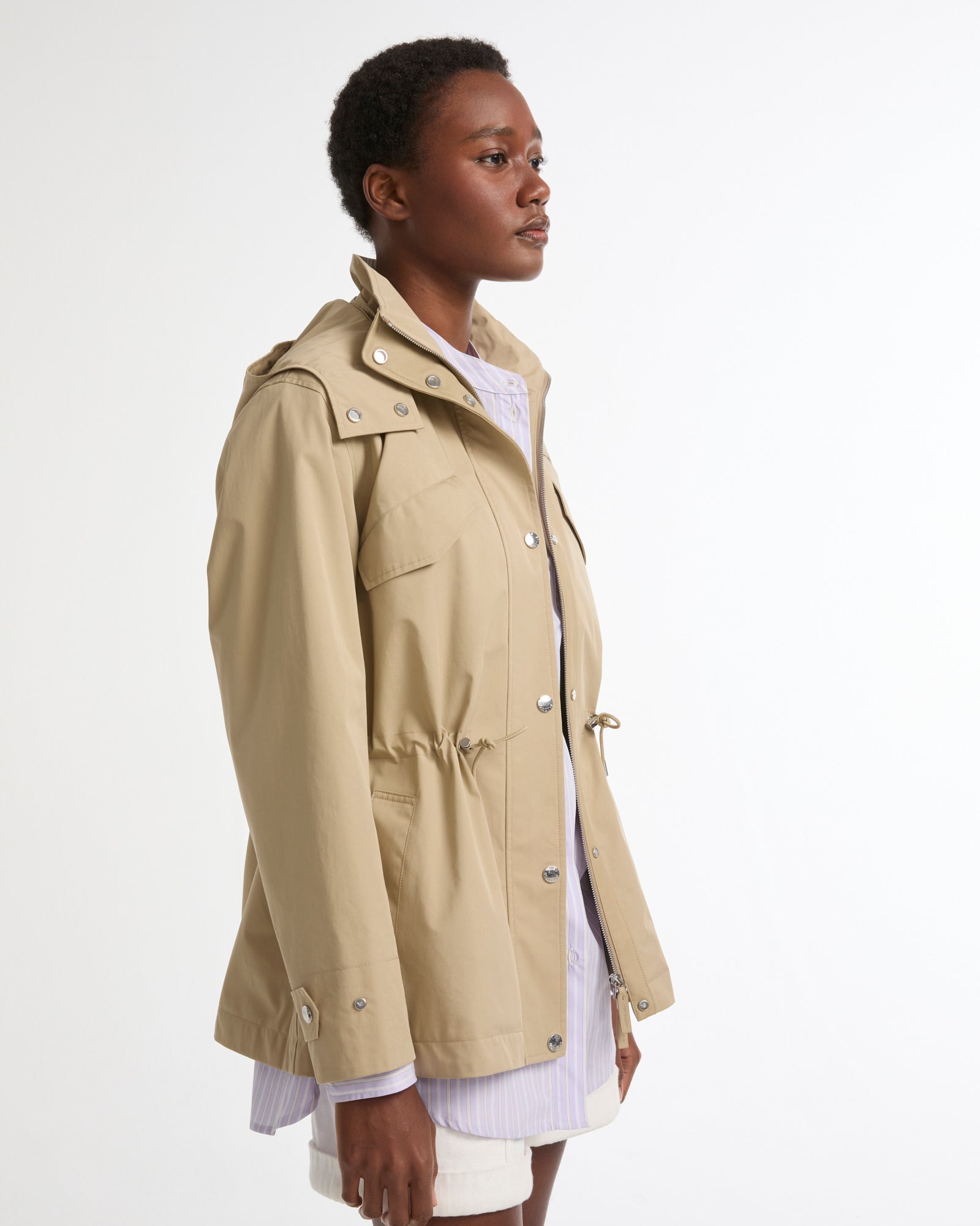 Safari parka in waterproof cotton-blend and leather -Yves Salomon - New spring summer collection