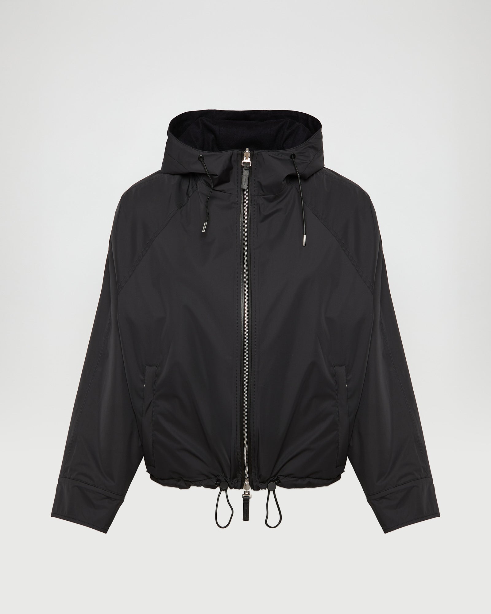 Hooded jacket in wool and cashmere blend reversible in waterproof technical fabric -Yves Salomon - New spring summer collection