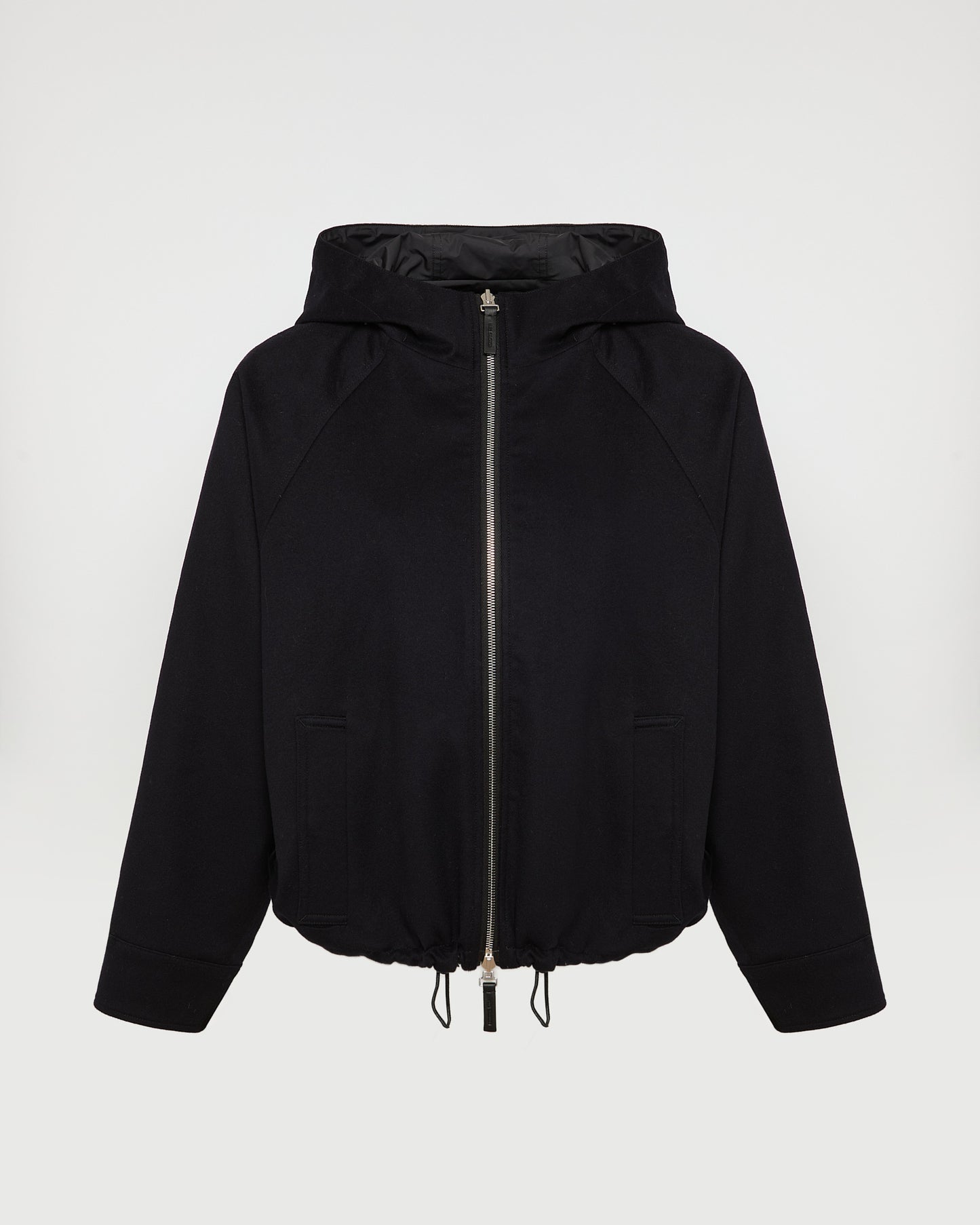 Hooded jacket in wool and cashmere blend reversible in waterproof technical fabric -Yves Salomon - New spring summer collection