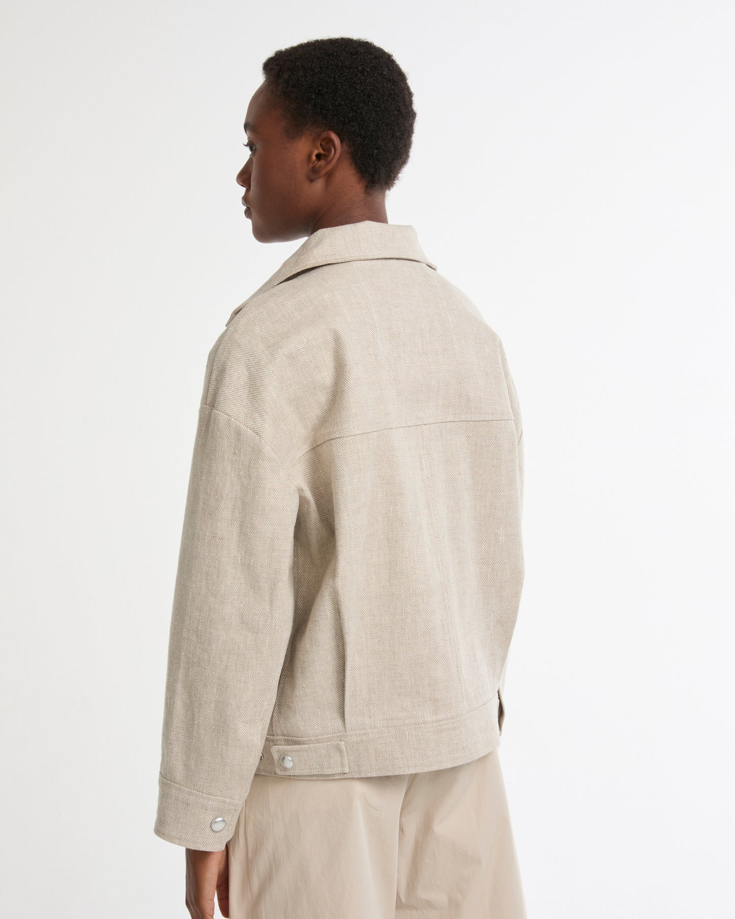 Silver double-sided linen jacket -Yves Salomon - New spring summer collection