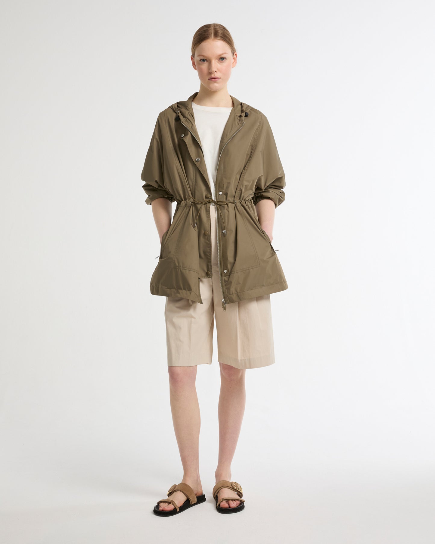 Waterproof technical fabric cape -Yves Salomon - New spring summer collection