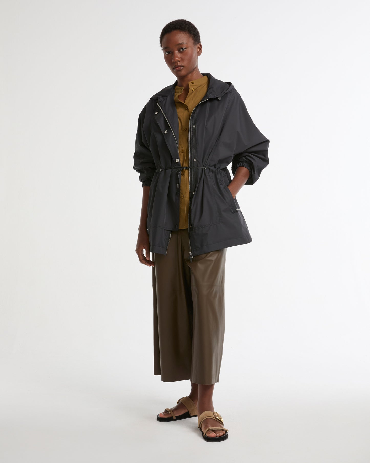 Waterproof technical fabric cape -Yves Salomon - New spring summer collection