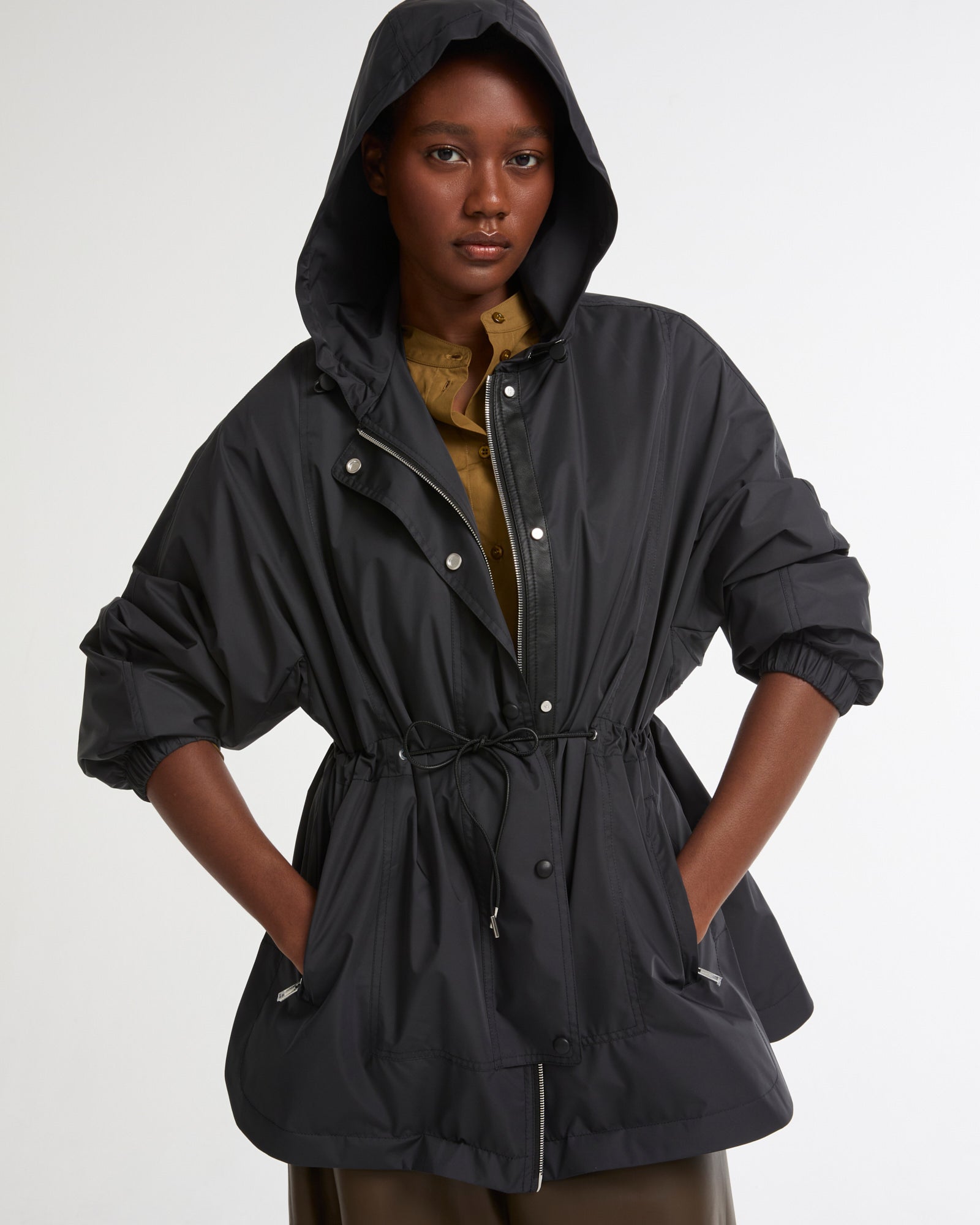 Waterproof technical fabric cape -Yves Salomon - New spring summer collection