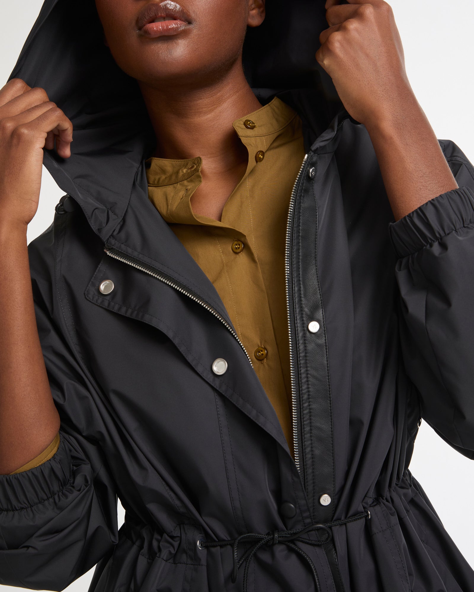 Waterproof technical fabric cape -Yves Salomon - New spring summer collection