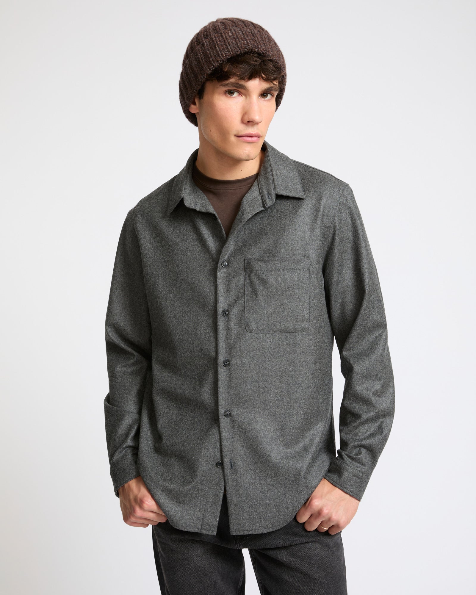 Loro Piana cashmere wool flannel overshirt - Yves Salomon - New Fall Winter Collection